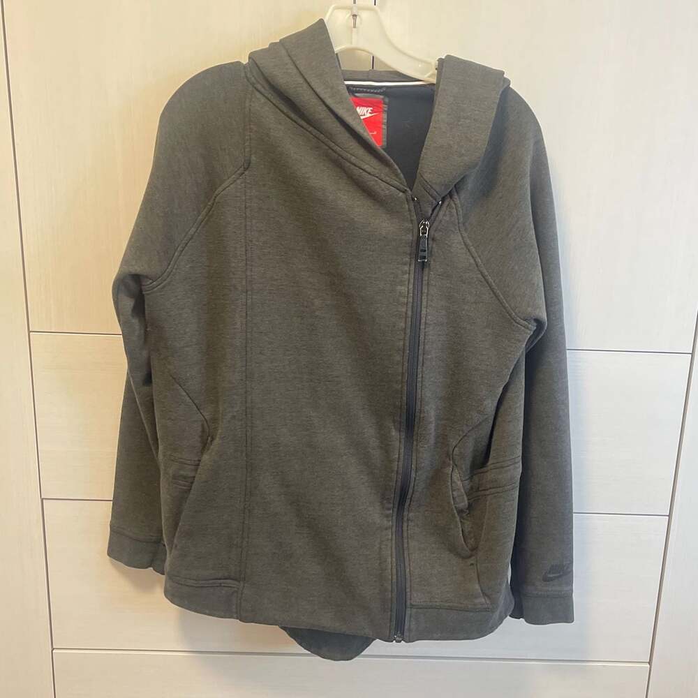 Nike Women's Tech Fleece Full-Zip Cape Hoodie Olive Green Sz M